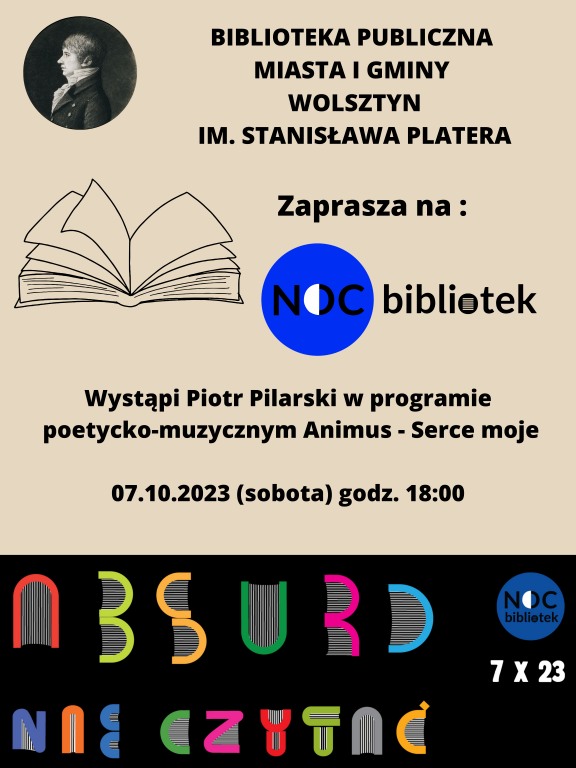 Noc Bibliotek - Piotr Pilarski program poetycko-muzyczny Animus - Serce moje